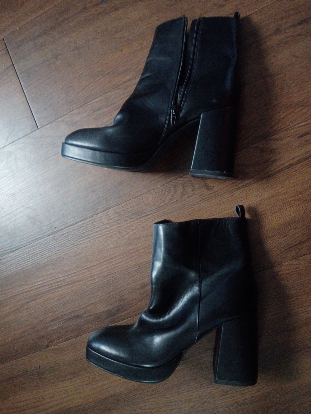 Shu Shop Black Platform Block Heel Ankle Boots - Women